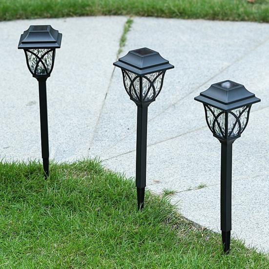 2 szt. Zewnętrzne Lampy Solarne Ścieżkowe Super Jasne Automatyczne Włączanie/Wyłączanie Wodoodporne Oświetlenie Ogrodowe Krajobrazowe Lampy Podwórkowe