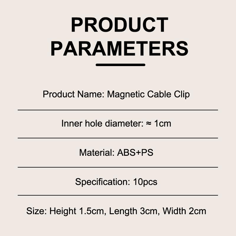 10Pcs/set Magnetic Cable Organizer Holder Adhesive Wire Keeper Cord Cable Clips For Home Office Under Desk Management