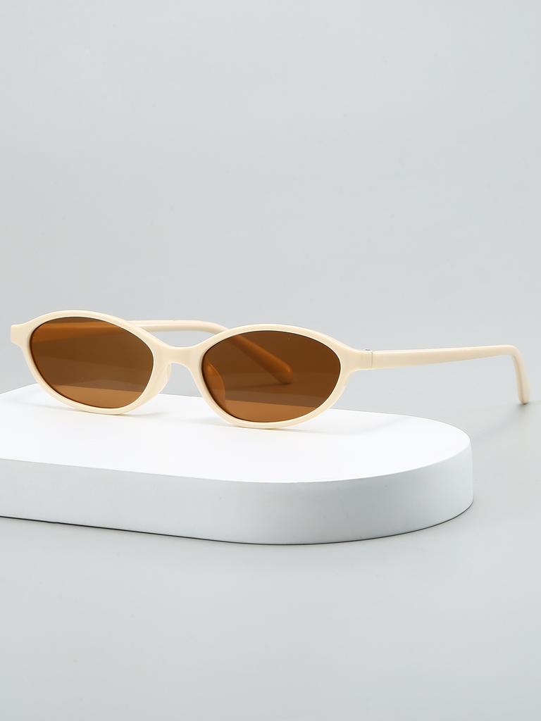 1Pc Oval Small Frame Fashionable Basic Decorative Glasses Lightweight Portable and Durable Perfect for Holiday Gifts
