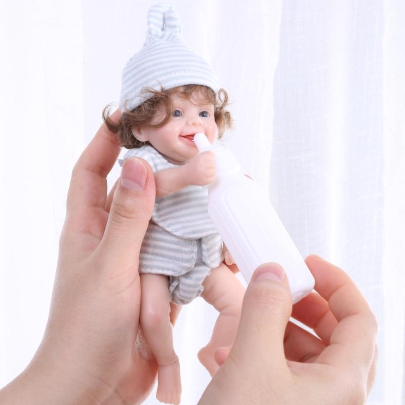 6’’ Life Like Reborns Doll Toy Figure Interaction Fullbody Silicone Newborns Doll that Looks Real with EyesOpened