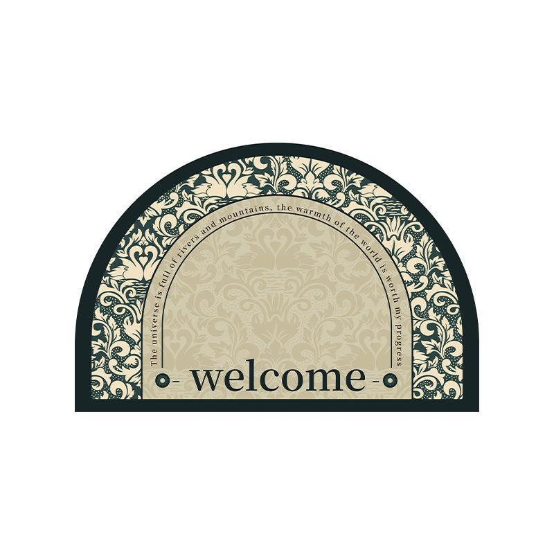 Bodenmatte, Retro-Eingangsmatte im amerikanischen Stil, Veranda-Matte, schmutzabweisende und rutschfeste Matte, halbrunde Fußmatte