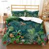 Tropical Leaf Fashon Duve All Season Duvet Cover Comforter Bedding Set Soft Quilt Cover and Pillowcases Single/Double/Queen/King