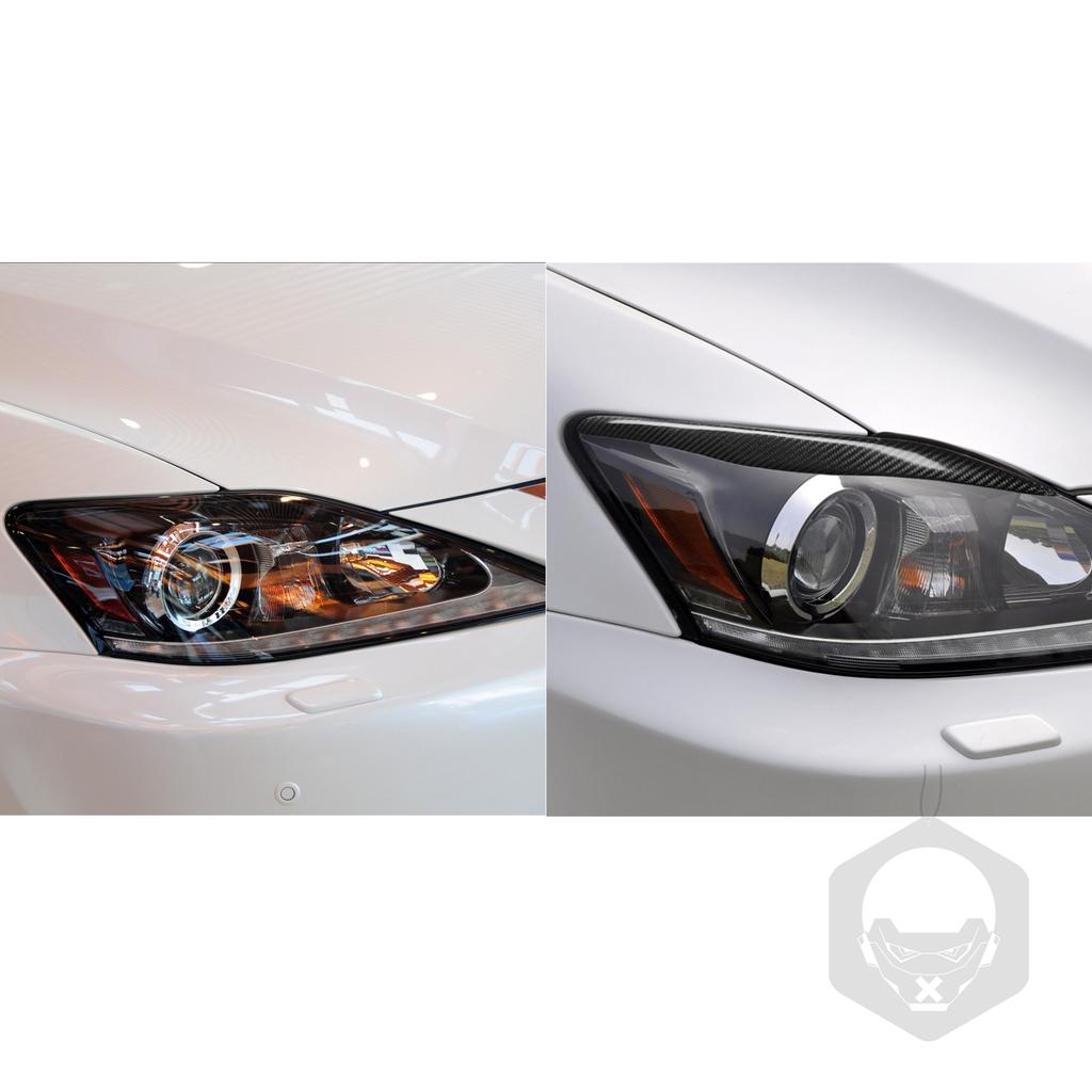 Für Lexus IS250 IS300 2005 - 2012 IS Kohlefaser-Scheinwerferabdeckungen, Augenlid, Glasfaser-Frontlampe, dekorativer Augenbrauenaufkleber