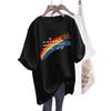 Damen 2025 Sommer Rundhals Kurzarm Bedrucktes Oversize-T-Shirt