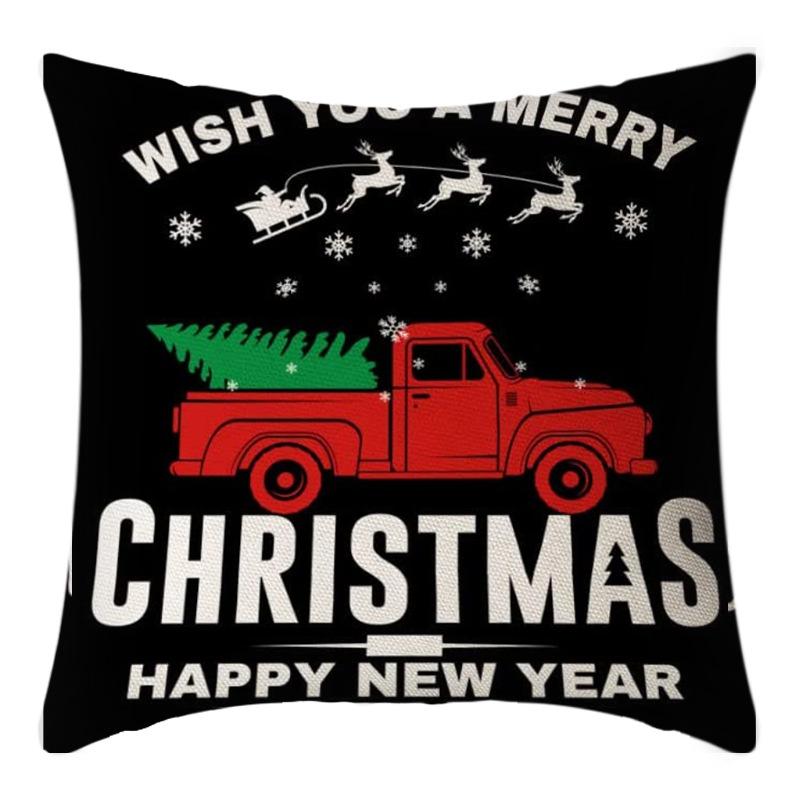 New Christmas Throw Pillow, Polyester Linen, Festive Dress Cushion, Bedroom Living Room Square Pillow, Cushion Pillow Case