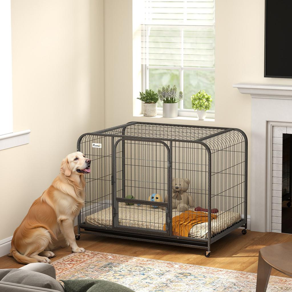 Heavy Duty Dog Crate,116 x 77 x 88 cm, Large Dog Cage for Small to Large Breeds