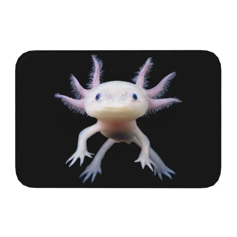 

Custom Smiling Leucistic Axolotl Doormat Non-Slip Entrance Bath Kitchen Door Floor Mats Salamander Animal Living Room Carpet Rug 40x60cm