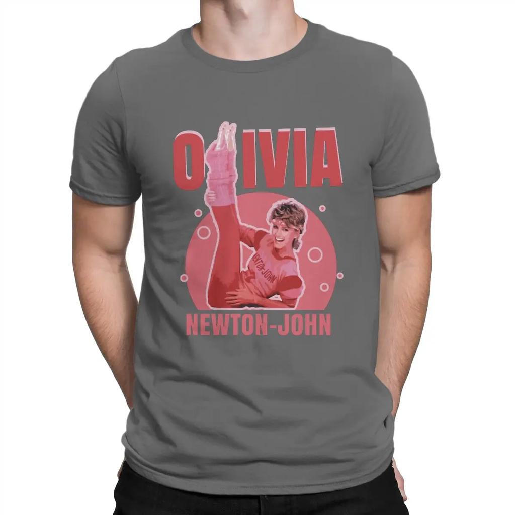 Herren Australien Pop Weibliche Sängerin T-Shirts Olivia Newton John Baumwollkleidung Lustige Kurzarm Kragen T-Shirts Sommer T-Shirt