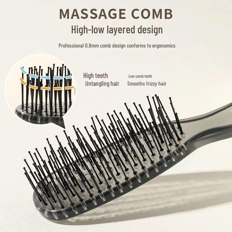 Douyin Style Layered Magic Comb: Dual-use Scalp Massager, Anti-Static Volumizing Hair Comb for Women.