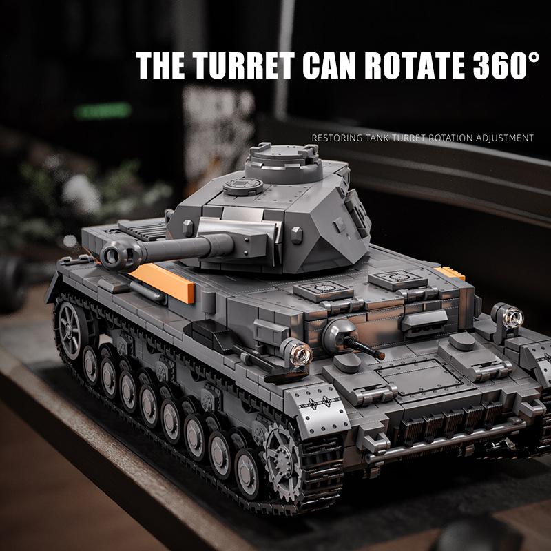 Military WW2 German Tiger Heavy Tank Model Building Blocks Army Panzer Battle Tank MOC Soldiers Figures Bricks Toy Children Gift