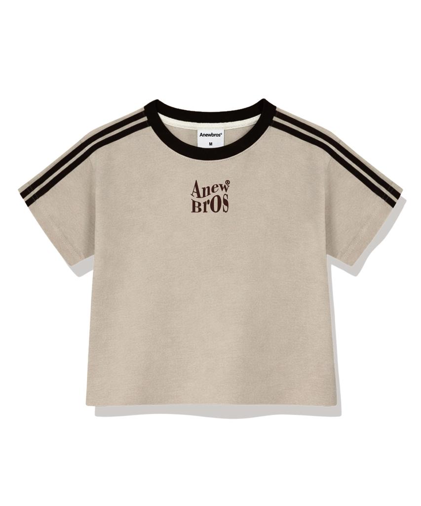 ANEWBROS Bro Name Mark Semi-Crop Track Short Sleeve T-Shirt 6 Colors [Anse_6002]