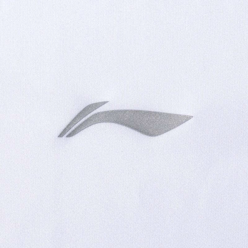 Li-Ning Fashion Versatile Solid Color Logo Round Neck Pullover Short Sleeve T-Shirt Men Tops White ATSW621-2