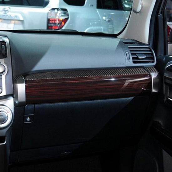 Bright Carbon Fiber Passenger Dashboard Strip Sticker For Toyota 4Runner 10-20