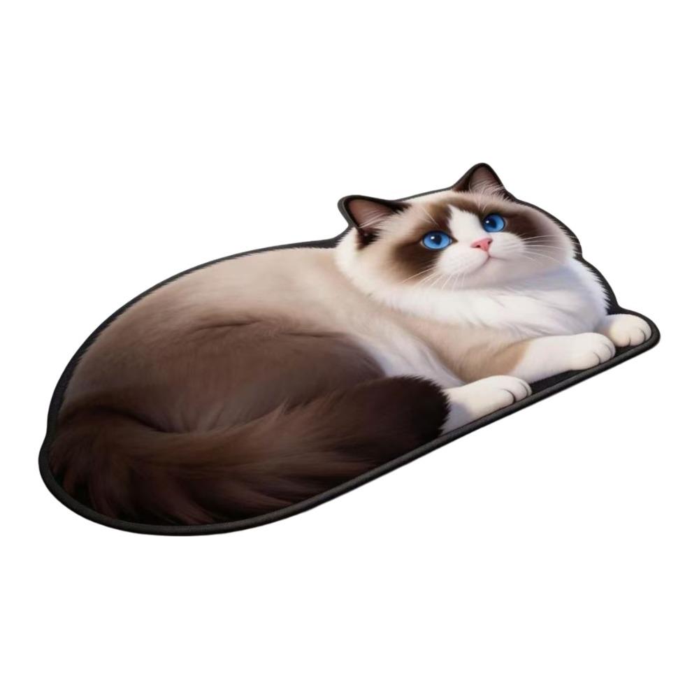 40*60cm Cute Cat Diatom Floor Mat Super Absorbent Wear Resistant Design Bathroom Carpet Soft Non-slip Simulation Cat Floor Mat