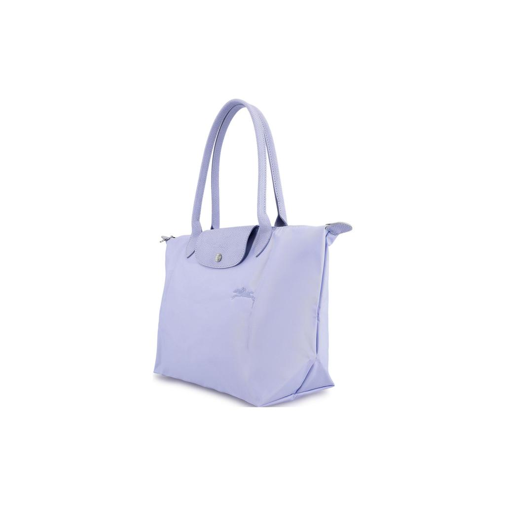 Longchamp Le Pliage Green Cierre de Botón y Cremallera Bolso Tote de Lona y Cuero Bolsos Tote para Mujer Azul Cielo 2605919P79