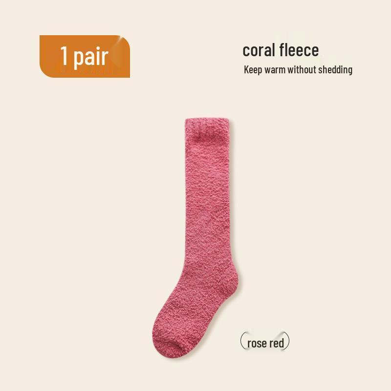 Women's Winter Cozy Plush Mid-Tube Socks - Thick, No-Shed, and Perfect for Home or Sleep