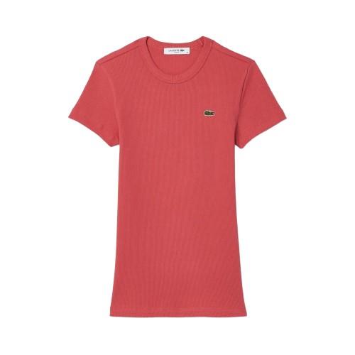 Lacoste Womens/Ladies Ribbed Slim T-Shirt