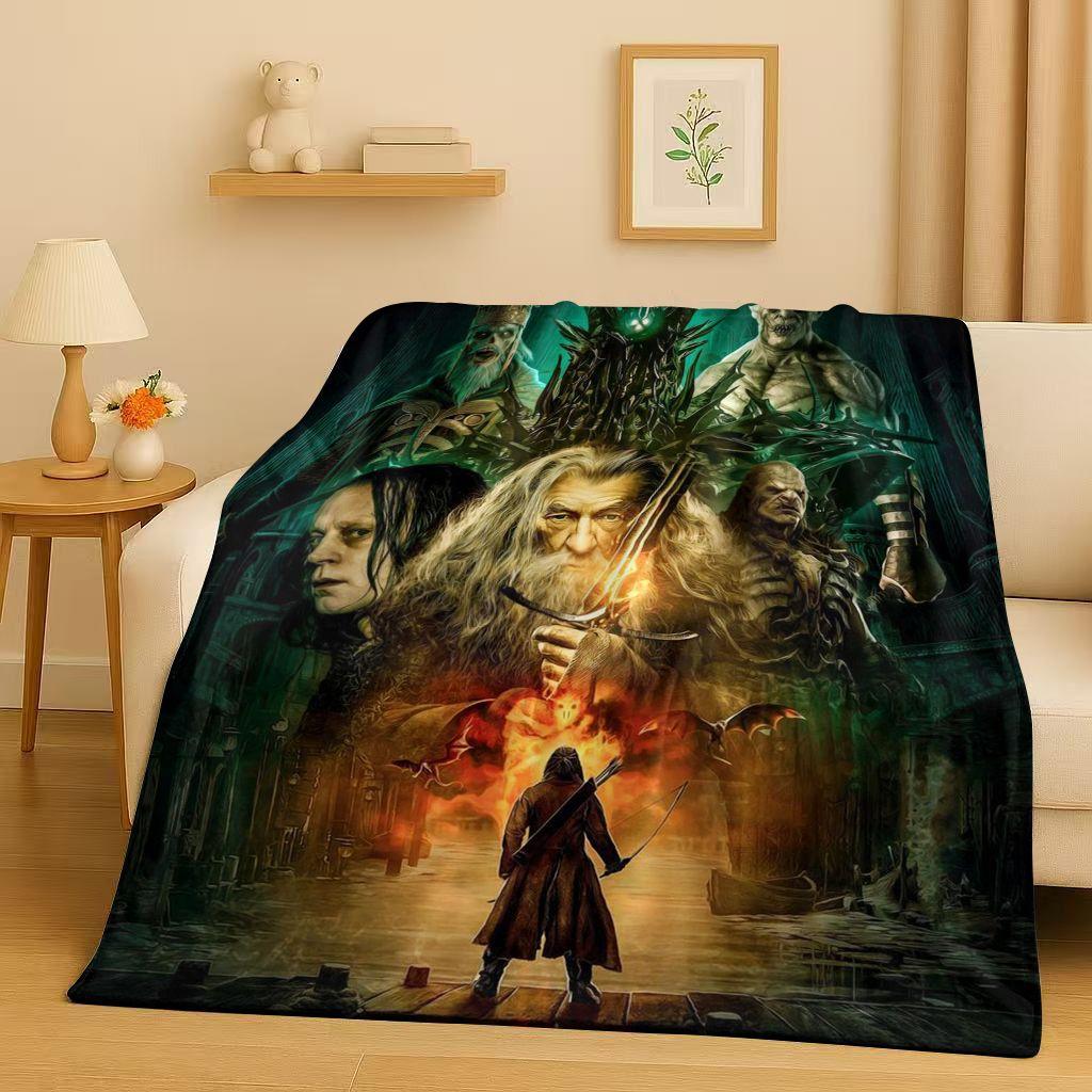 Classic L-Lord of The Rings H-Hobbit Gandalf Legolas Flannel Blanket,Ultra Soft Warm Plush Throw for Home Bedroom Bed Sofa Cover