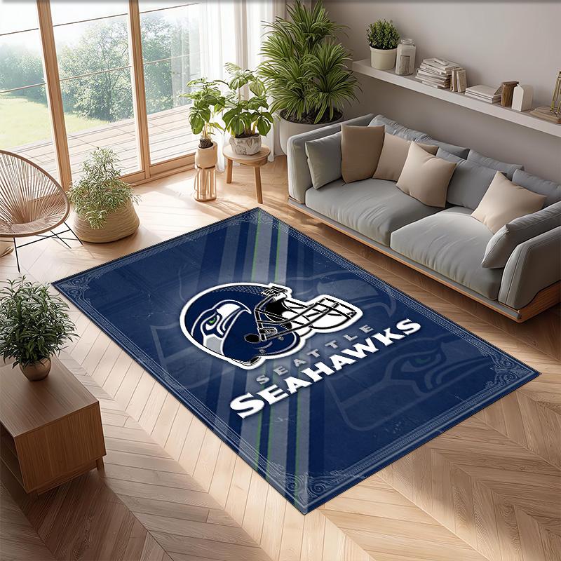 Tappeto in Velluto Cristallo Seattle Seahawks Morbido Anti?Tappetino Antiscivolo Comodo per Casa Soggiorno Camera da Letto Tappeto Decorativo