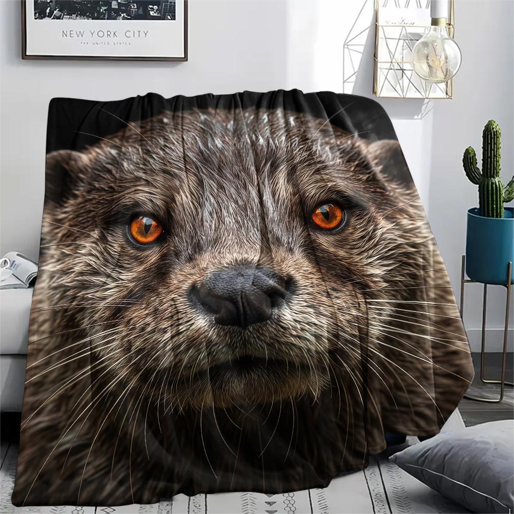 Animal avatar puppy kitten Print Flannel Blanket,High quality Comfortable for All Seasons,Home Decor,Warmth and Comfort,Perfect for Christmas Gifts