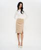 Woldeudillema Slit Corduroy Pencil Skirts (Beige)