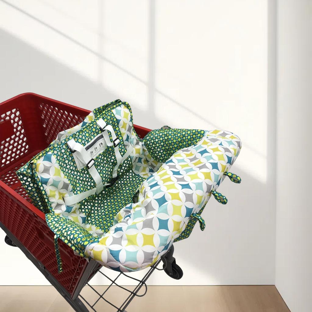 Cartoon 2-in-1 Baby and Children's Supermarket Shopping Cart Dining Chair Protection Safety Travel Cushion Portable