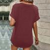 Summer Cotton Tops Women Blouses Casual V-Neck Solid Button Street Hipster Short Sleeve Shirts Clothes