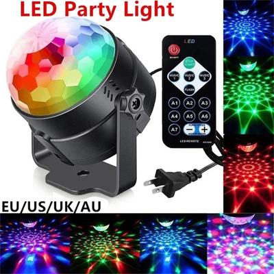 RGB Disco Ball Party Lights DJ Disco Light LED projektor Stroboskopická lampa Birthday Party Car Club Bar Karaoke Xmas Sound Activated