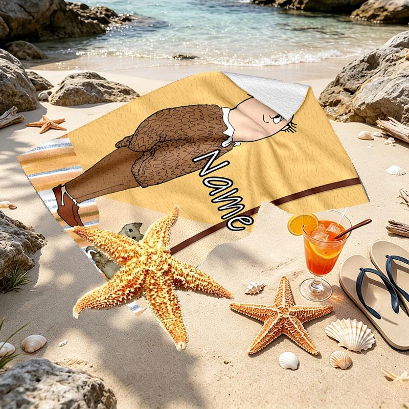 Custom Name Personalized Alfons Aberg Print Beach Towel, for Trip Camping Beach Party Home Decor, Birthday Gift for Family & Friends