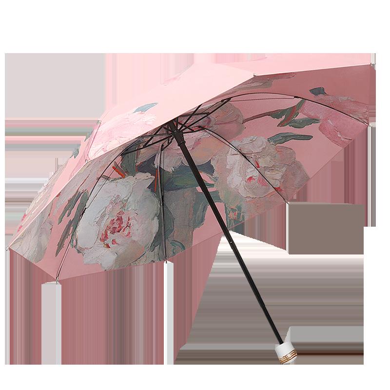 New hot-selling sunscreen two-color double-sided vinyl color umbrella three-fold sunscreen parasol sun umbrella