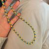 Retro Charms Klassische runde Perlen Türkis Halskette Antikes Gold Handwerk Leichter Luxus Spulenförmige Halskette Bankett