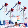 Independence Day Colorful Balls And Branches, Red White Blue Floral Poles, Reusable Plastic Foam Spheres, Vase Cake Decoration, Patriotic Party Decor