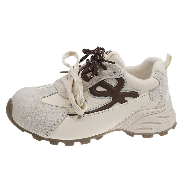 [Fanfna] Platform dad shoes women's 2025 autumn new retro color matching pair of shoelaces casual versatile sports shoes