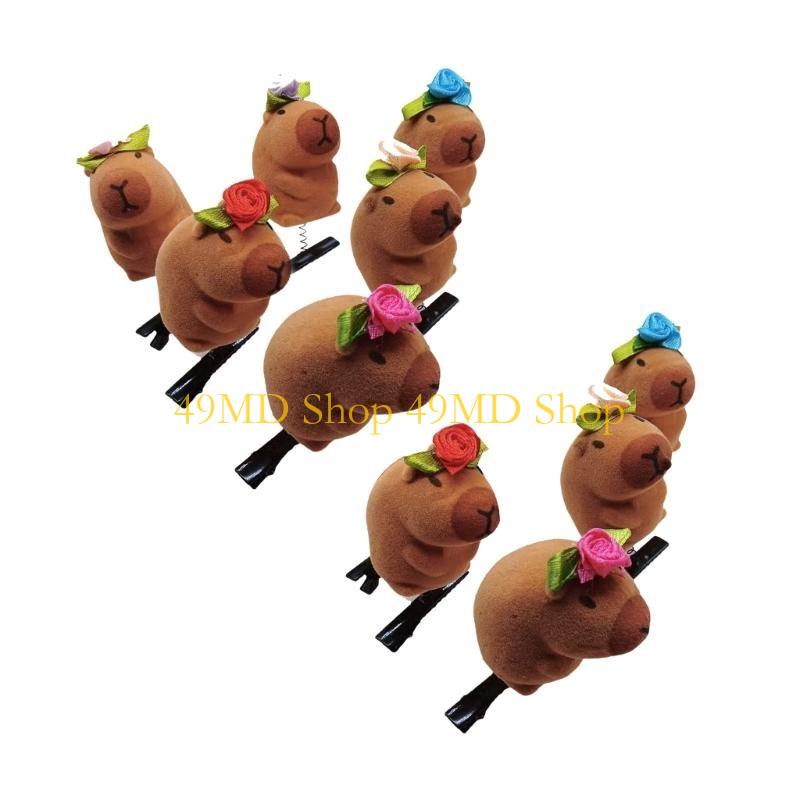 49MD 10 Pieces Capybara Hair Clip with Spring Designs Practical Hair Accessory Hairpin for Animal Lover Fun and Stylish