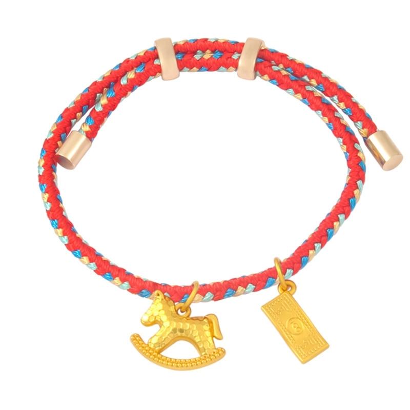 Entzückender Cartoon-Pferdeanhänger an geflochtenem Armband Ideal für den täglichen Gebrauch Layering Vielseitiges stilvolles Accessoire