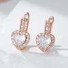 Luxury Heart Drop Earrings For Women Natural Zircon With  Rose Gold Color Modern Party Wedding Daily Fine Jewelry