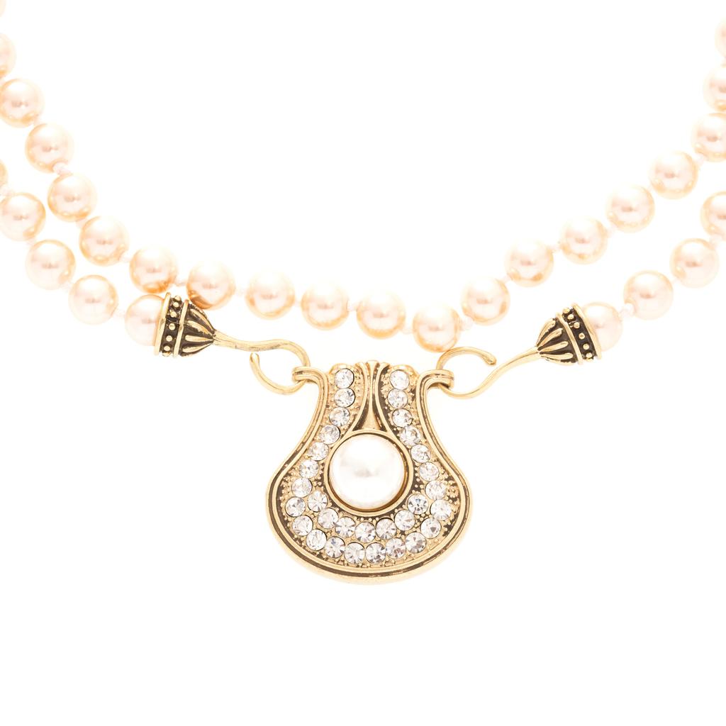 Niche High-End Light Luxury Collarbone Chain Glazed Pearl Diamond Pendant Geometric Women'S Necklace