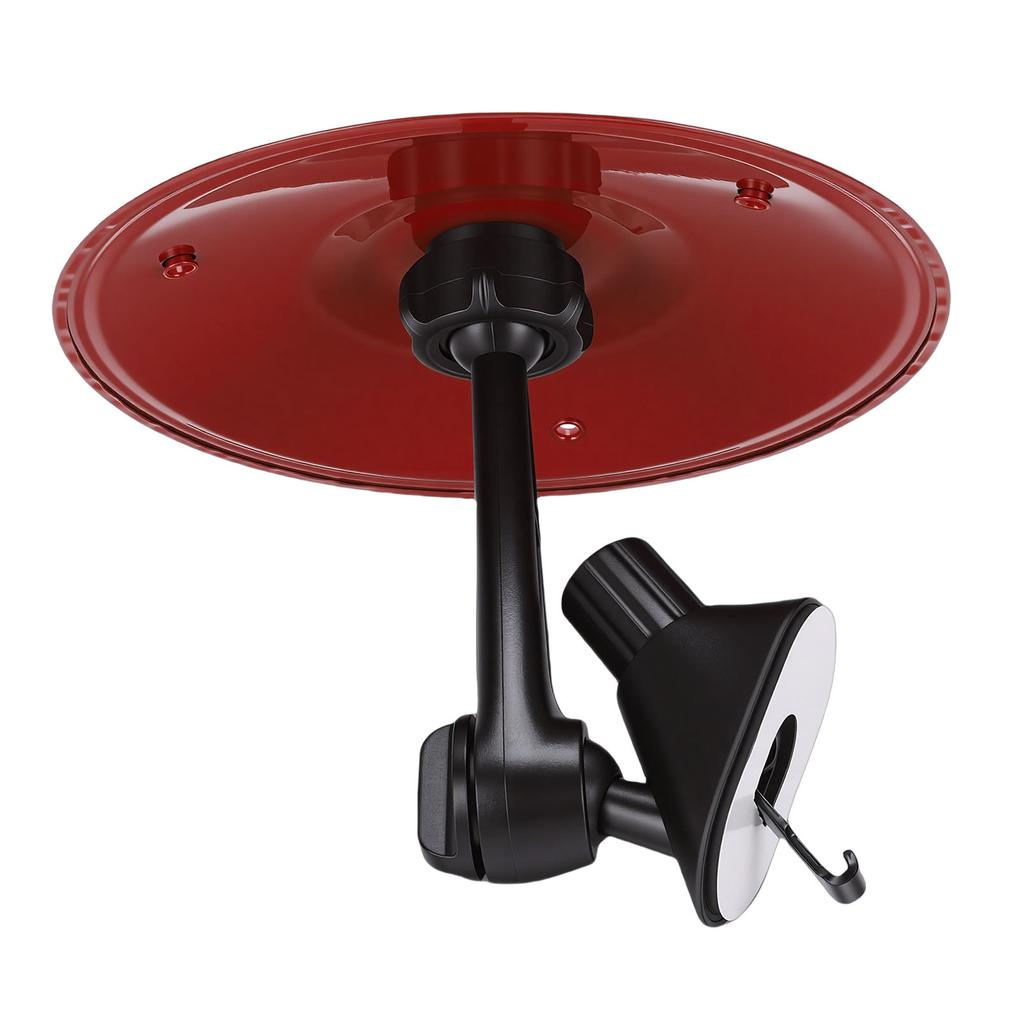 Car Cymbal Air Vent Stainless Steel Mini Car Crash Cymbal Drum with Dual Ball Joint Silent Silicone Pad Red
