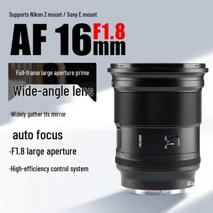Viltrox 16mm F1.8 Autofocus Full-Frame Wide-Angle Lens for E/Z Mount Mirrorless Cameras