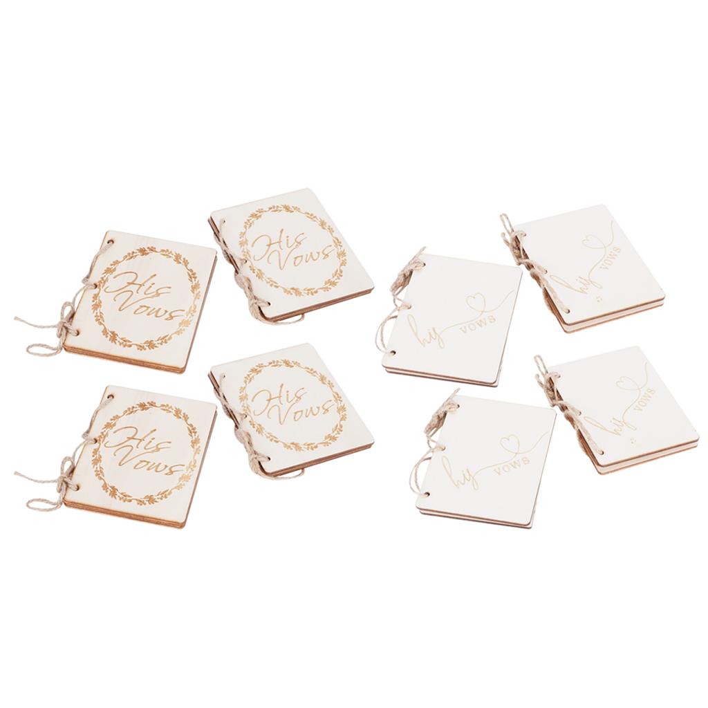 2 Sets Hochzeit Gelübde Bücher Exquisite Geschenk Karte Erklärung Broschüren Requisiten Liefert