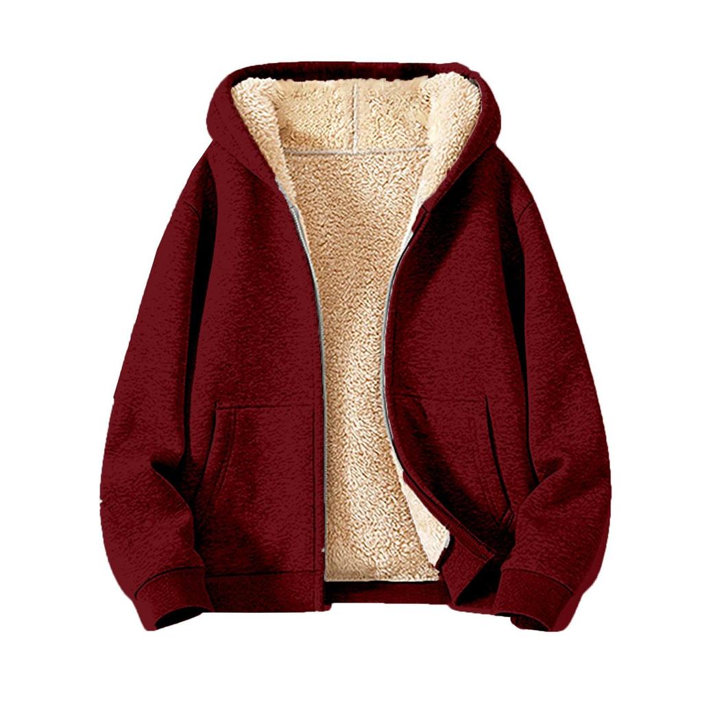 Cappotto da uomo pesante e spesso in pile Felpa con cappuccio da uomo Cardigan