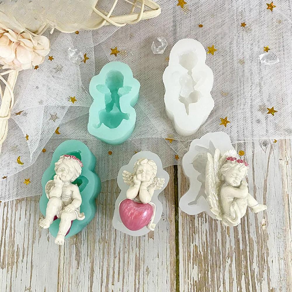Cupid Little Angel Silicone Fondant Molds 3 Style Cake Decorating Tools Chocolate Candy Dessert Cupcake Kitchen Baking Mould