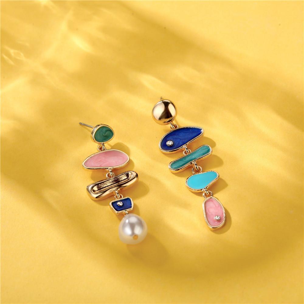 Fashionable Geometric Alloy Earrings For Women Chic Casual Jewelry