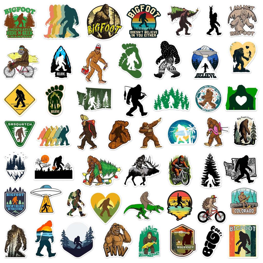 10/25/50pcs Outdoor Wild Bigfoot Graffiti Stickers for DIY Suitcase Water Bottle Phone Laptop Guitar Motorcycle Skateboard