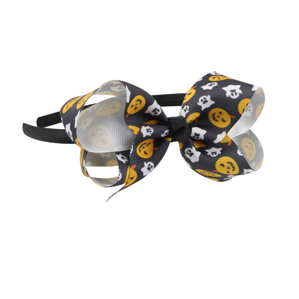 Kid Girl Fashion Bowknot Halloween Pattern Hair Band Headwear Delicate Hair Clasp for Halloween Party