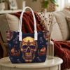 Gothic Skull Pattern Tote Bag Trendy Vintage Daily Shoulder Bag For Outdoor Shopping Travel Use