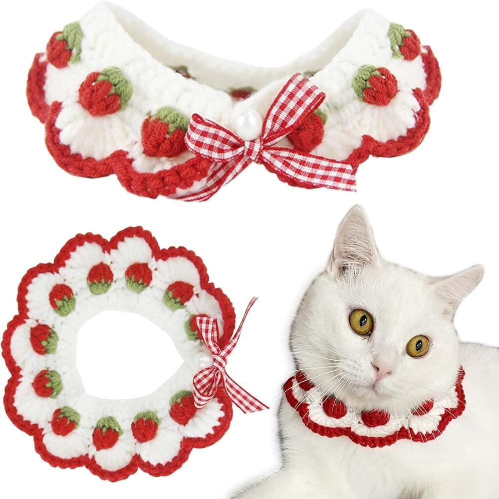 

Набор хлопковых шарфов с регулируемым воротником, наряд для домашнего животного, милый отрывной воротник с котенком, кошка