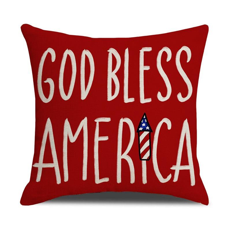 4Th Of July Printed Home Decor Pillow Cover Bedroom Living Room Sofa Decoration Polyester Cushion Cover With Zipper