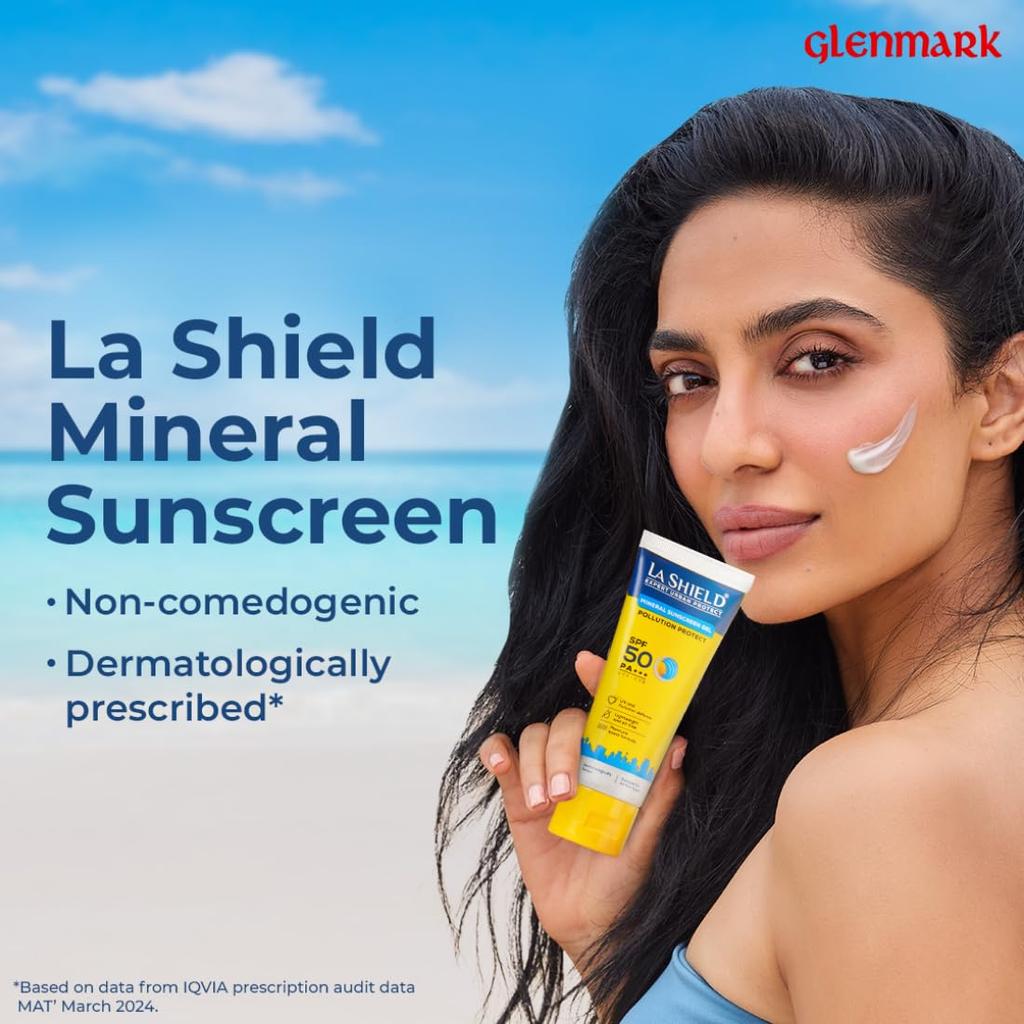 La Shield Pollution Protect SPF 50 Mineral Sunscreen Gel PA+++ | Lightweight Oil Free Moisture Boost | Water Resistant Dermatologist Tested | 50g