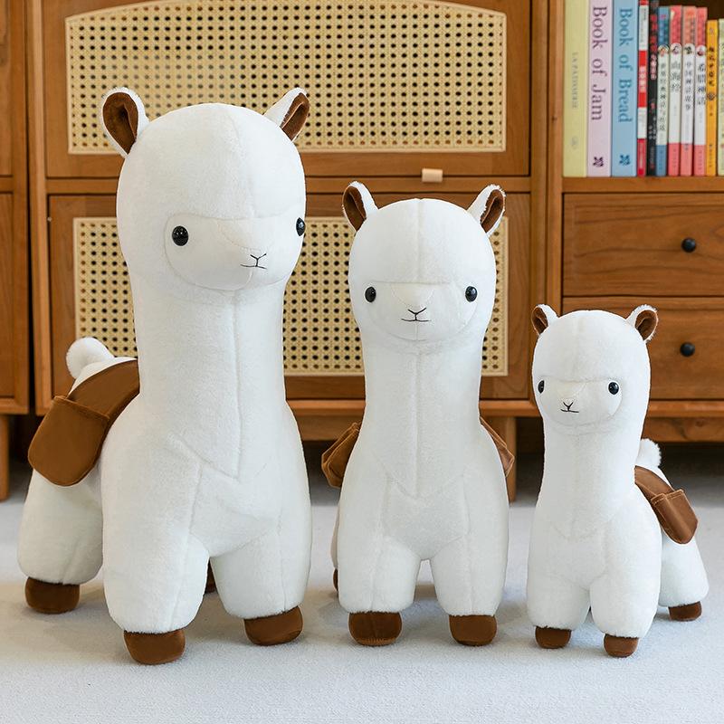 Cute Traveling Alpaca Doll Plush Toy Girl Bed Sleeping Doll Warm Heart Accompany Girlfriend Birthday Gift